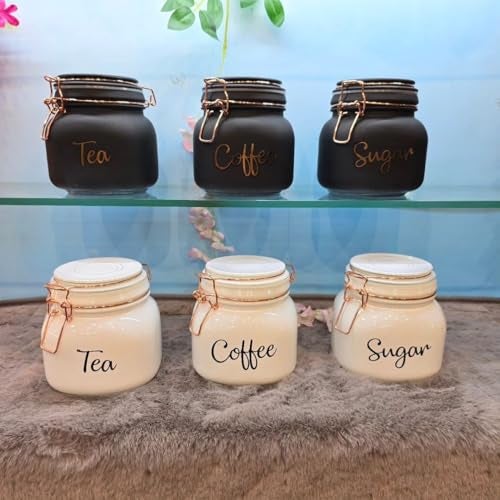 WRINGO Glass Food Storage Airtight tea coffee sugar containers for Kitchen Storage Container with Lid For Tea Coffee & Sugar, Dry Fruit jars, Storage Box, 3 pc(Set of 1) - Image 5