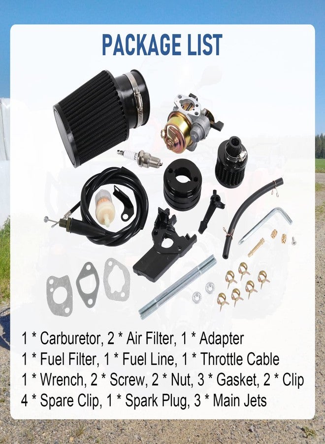 CARMOCAR Carburetor carb Air Filter adapter Jet Kit High Performance Upgraded replacement for Coleman CT200U CT200U-EX BT200X GX160 Predator 212cc 196cc 6.5hp Engine Mini Bike Go Kart Racing Black - Image 5