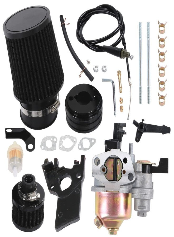 CARMOCAR Carburetor carb Air Filter adapter Jet Kit High Performance Upgraded replacement for Coleman CT200U CT200U-EX BT200X GX160 Predator 212cc 196cc 6.5hp Engine Mini Bike Go Kart Racing Black - Image 1