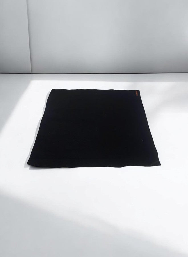 Achleshwar Pooja Aasan | Black Woolen Handcrafted Sitting Mat | Comfortable Prayer & Meditation Mat for Mandir Use | Soft & Durable Fabric | Black | 23 x 30 Inch (Pack of 1) - Image 4