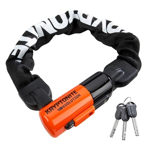 Kryptonite Evolution 1055 Mini Bike Chain Lock, 1.8 Feet Long 10mm Steel Chain Heavy Duty Anti-Theft Sold Secure Gold Bicycle Chain Lock with Keys for E-Bike, Motorcycle, Scooter, Bicycle, Fence - Image 1