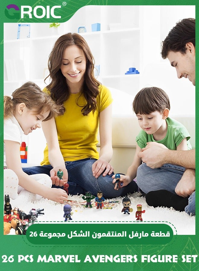 GROIC 26 Pcs Super Hero Action Sets, Mini Superheroes Figures Ornaments Toys Small Superhero Figurines, Adventures Ultimate Superhero Set for Birthday Party Favors Cake Decoration Cupcake Topper Supplies - Image 2