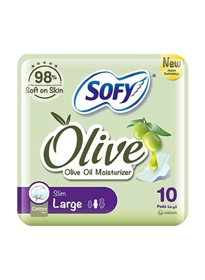 Slim Olive Oil Moisturizer Large 29 Cm 10 Pads