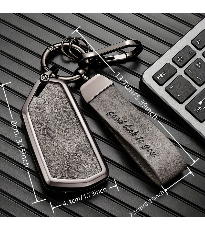 Suitable For Volkswagen Golf 8 MK8 Touron X Talagon ID6X ID4X Skoda Octavia A8 Seat Leon FR MK4 Key Case G Type Brown With Hand Rope Buckle Car Shell Protective Cover Keychain Key Accessory Modification - Image 2