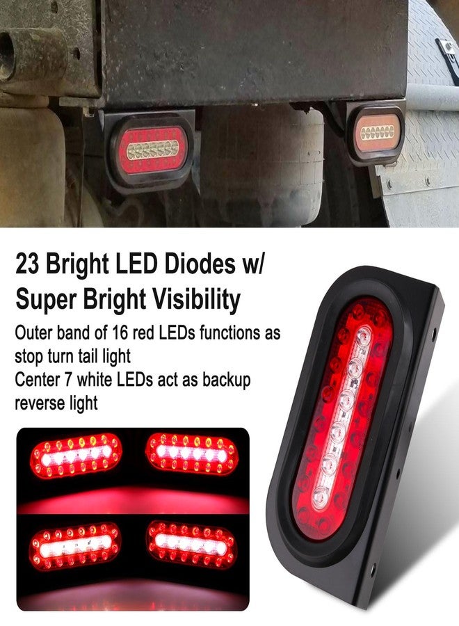 Partswcgg طقم مصابيح خلفية LED بيضاوية الشكل مقاس 6 بوصات للمقطورة من Partswcgg مع أقواس تثبيت، قطعتان من مصابيح LED بيضاوية الشكل مقاس 6 بوصات للتوقف والانعطاف والفرامل والرجوع للخلف مع شريط إضاءة LED للمقطورة مقاس 13.8 بوصة/علامات صغيرة/حزمة أسلاك بطول 25 قدمًا ذات 5 دبابيس - Image 5