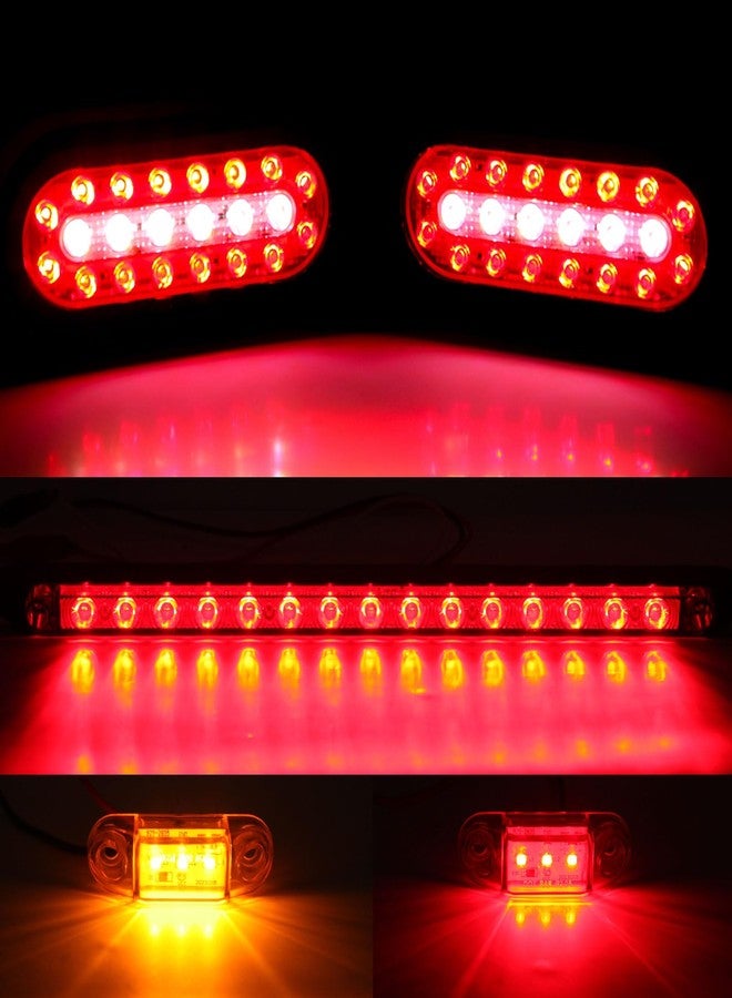 Partswcgg طقم مصابيح خلفية LED بيضاوية الشكل مقاس 6 بوصات للمقطورة من Partswcgg مع أقواس تثبيت، قطعتان من مصابيح LED بيضاوية الشكل مقاس 6 بوصات للتوقف والانعطاف والفرامل والرجوع للخلف مع شريط إضاءة LED للمقطورة مقاس 13.8 بوصة/علامات صغيرة/حزمة أسلاك بطول 25 قدمًا ذات 5 دبابيس - Image 4