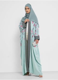 hayas closet Printed Flared Sleeve Abaya  - Image 2