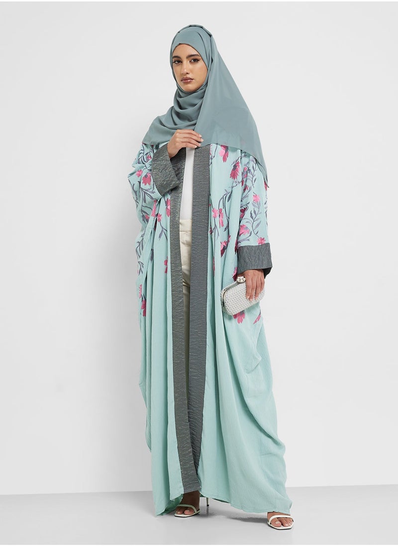 hayas closet Printed Flared Sleeve Abaya  - Image 2