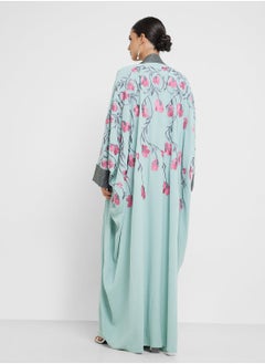 hayas closet Printed Flared Sleeve Abaya  - Image 3