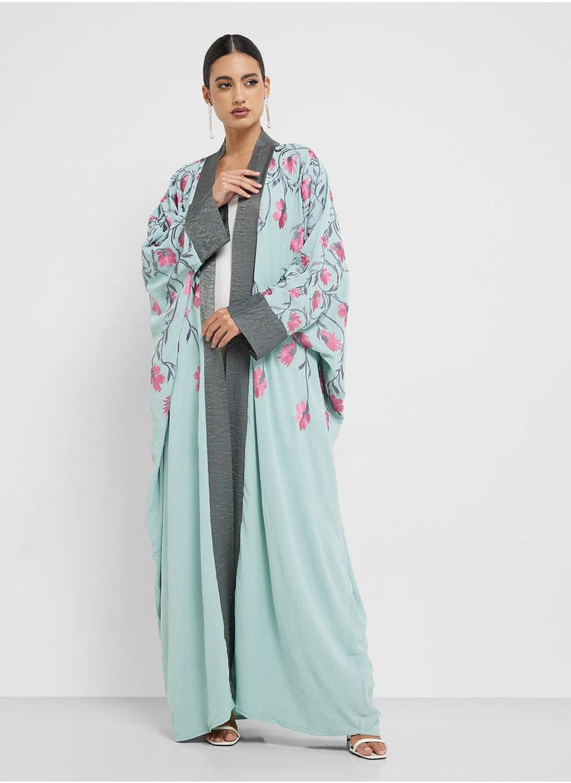 hayas closet Printed Flared Sleeve Abaya  - Image 1