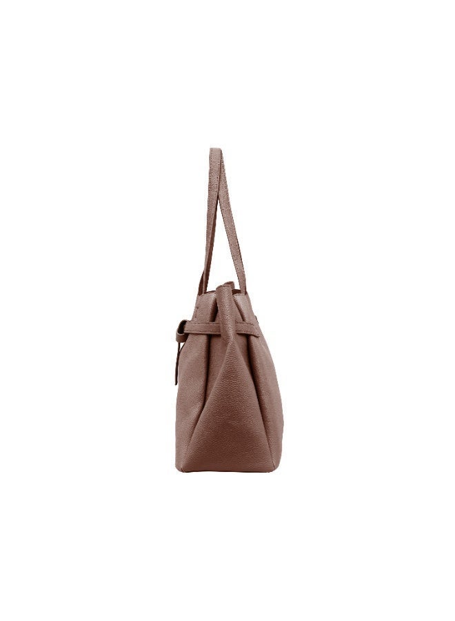 Foska Women's Large  Shoulder Bag - Classic Design Brown - 37.5x28.5 cm - Image 3