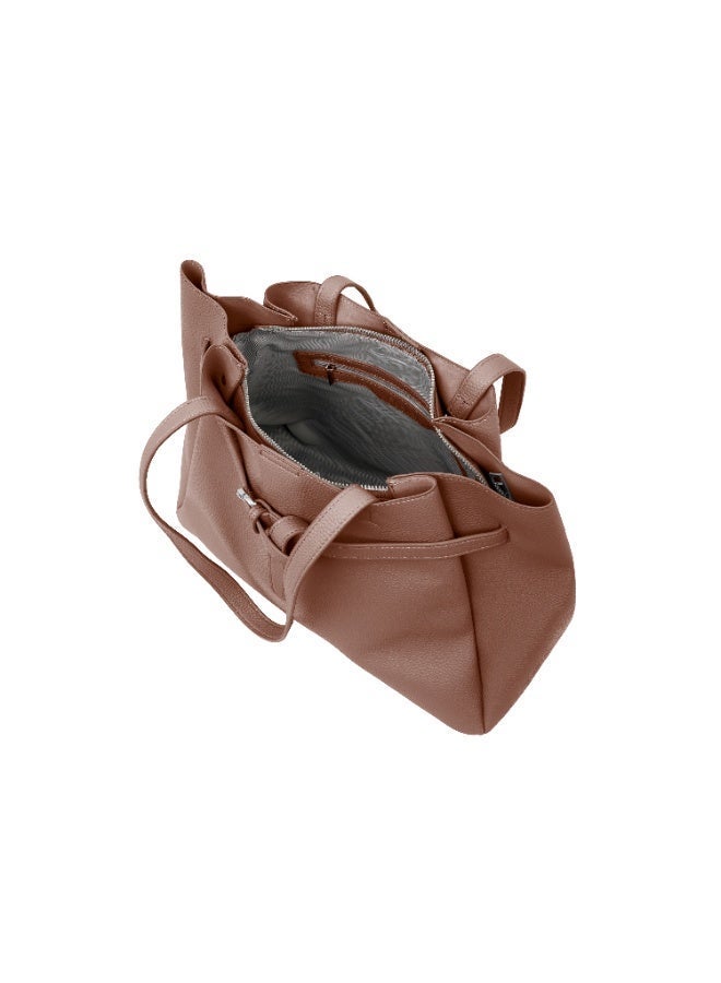 Foska Women's Large  Shoulder Bag - Classic Design Brown - 37.5x28.5 cm - Image 5