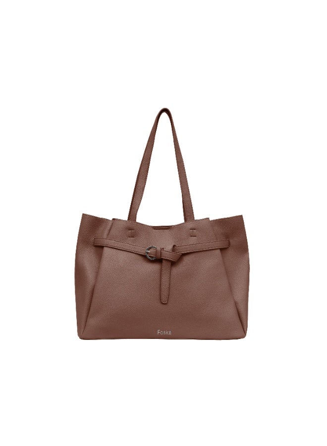 Foska Women's Large  Shoulder Bag - Classic Design Brown - 37.5x28.5 cm - Image 1