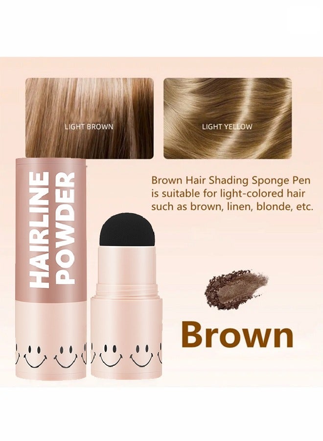 TIANWEI Mushroom Head Natural Modifying Hairline Powder-Natural Brown Shade Hairline Powder,Shadow Sponge Pen Waterproof Hair Root Concealer For Thinning Hair Root Touch-Up (#02)  - Image 2