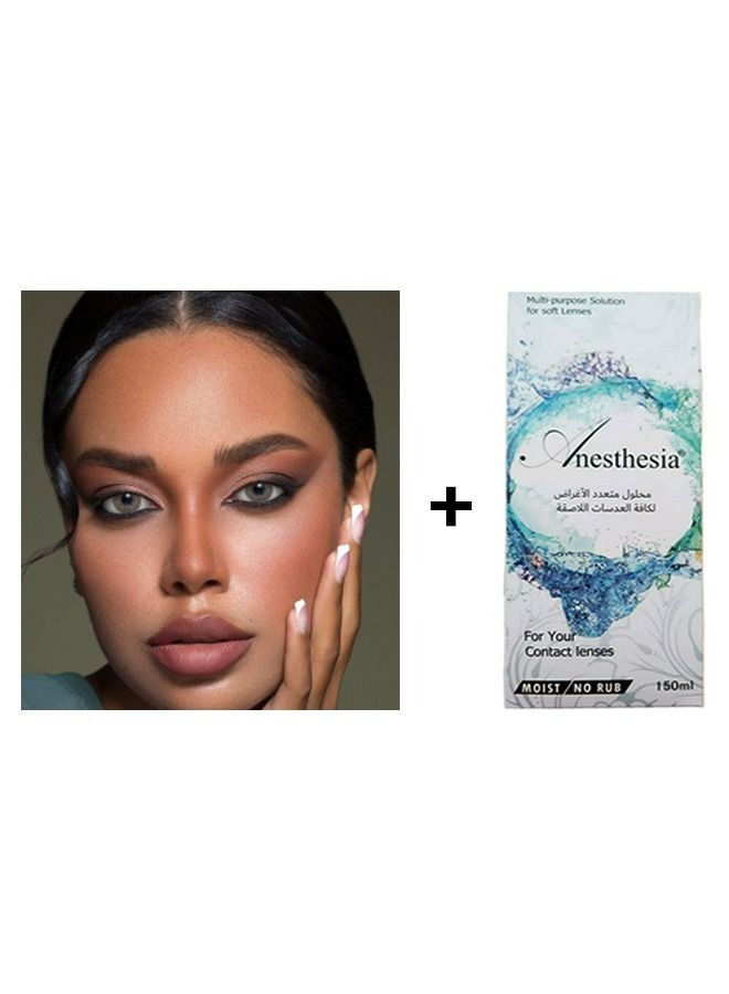 أنستازيا عدسات لاصقة اديكت اورو صالحة للاستخدام لمدة 6 أشهر مع محلول150 مل - Image 1
