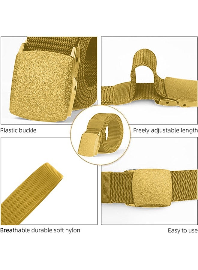 يانيك أحزمة عمل للرجال، أحزمة للرجال، حزام جولف من قماش النايلون قابل للتعديل، بدون إبزيم معدني، تمرير سريع عبر أمن المطار، مناسب للعمل والسفر - Image 4