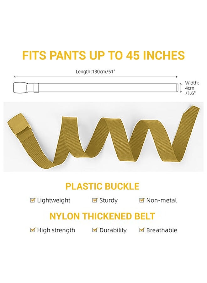 يانيك أحزمة عمل للرجال، أحزمة للرجال، حزام جولف من قماش النايلون قابل للتعديل، بدون إبزيم معدني، تمرير سريع عبر أمن المطار، مناسب للعمل والسفر - Image 5