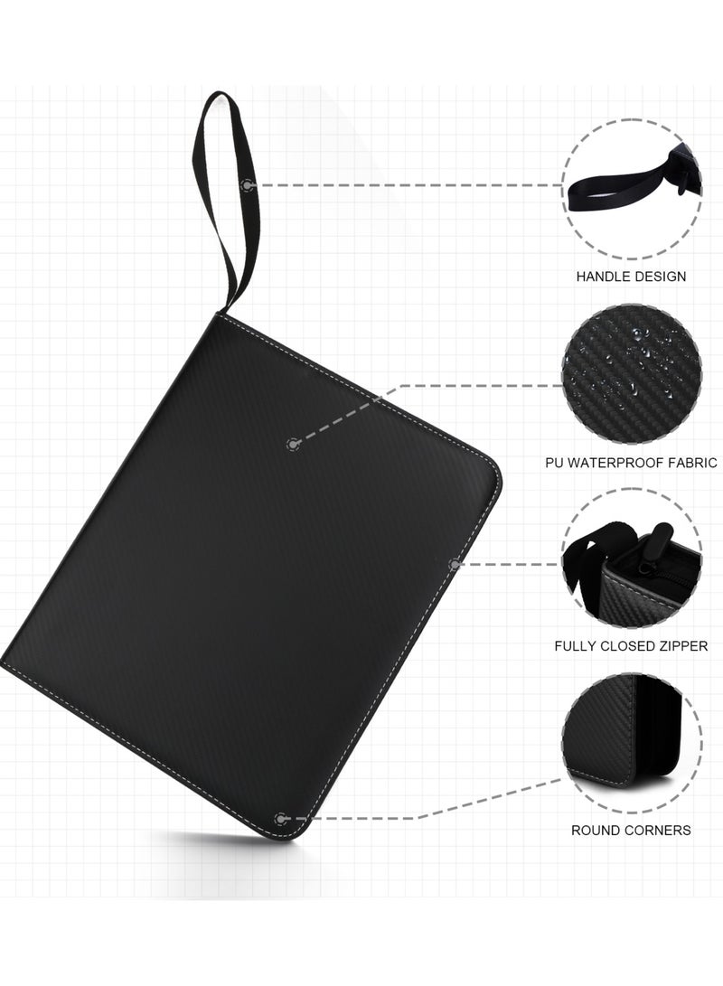 URbazaar 900 Pockets Trading Card Binder Trading Card Holder Protectors with Sleeves Double Sided Pockets Card with Zipper Trading Card Albums for Baseball Football Card Display Collection Black - Image 3