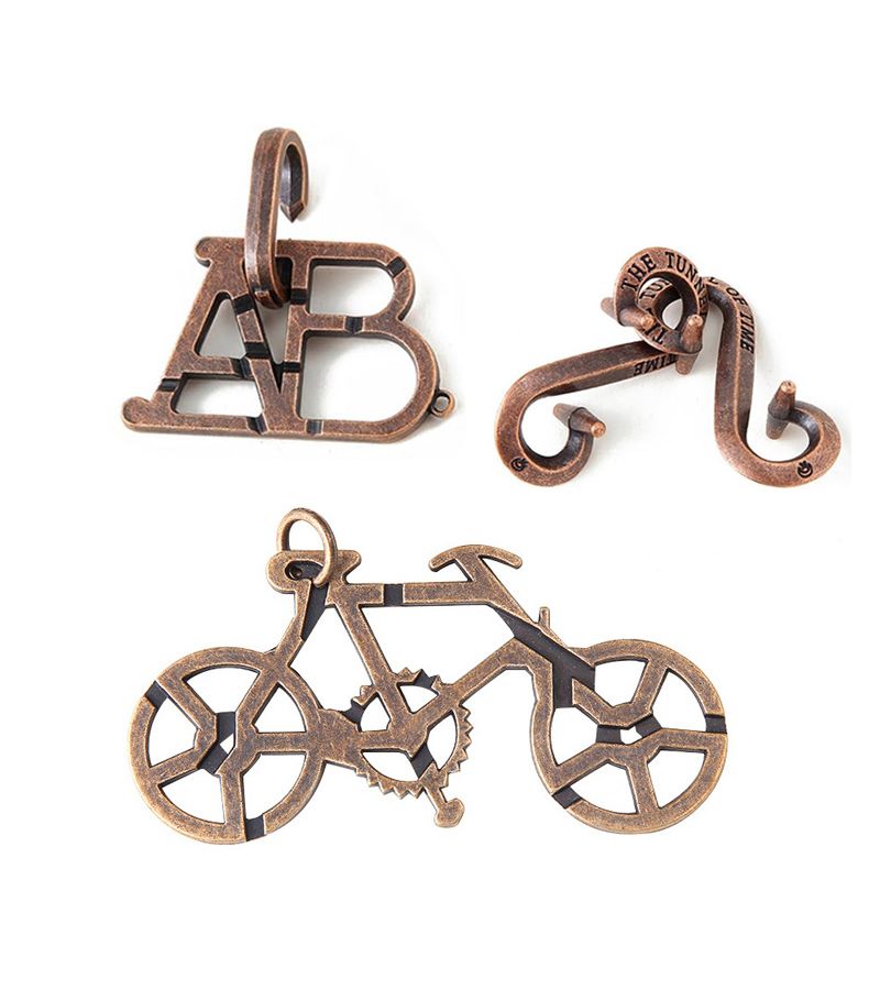 Small Metal Brain Teaser Puzzle Set Horseshoe Unisex For Adults Funny Gifts Ingenuity Games - Image 1