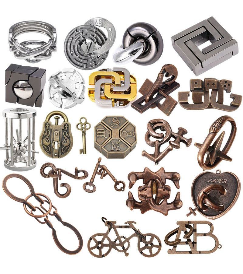 Small Metal Brain Teaser Puzzle Set Horseshoe Unisex For Adults Funny Gifts Ingenuity Games - Image 4
