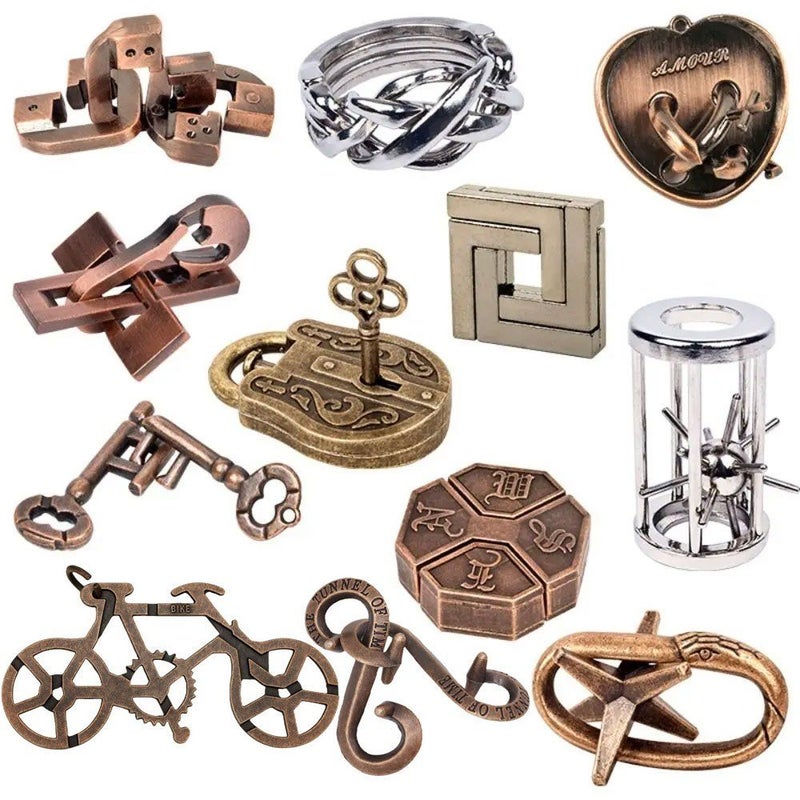 Small Metal Brain Teaser Puzzle Set Horseshoe Unisex For Adults Funny Gifts Ingenuity Games - Image 5
