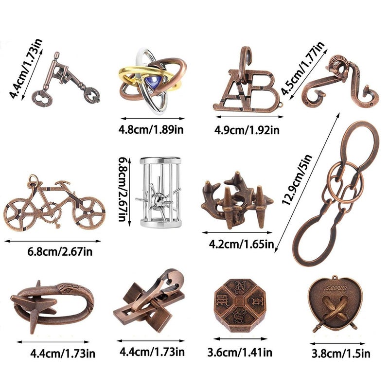 Small Metal Brain Teaser Puzzle Set Horseshoe Unisex For Adults Funny Gifts Ingenuity Games - Image 3