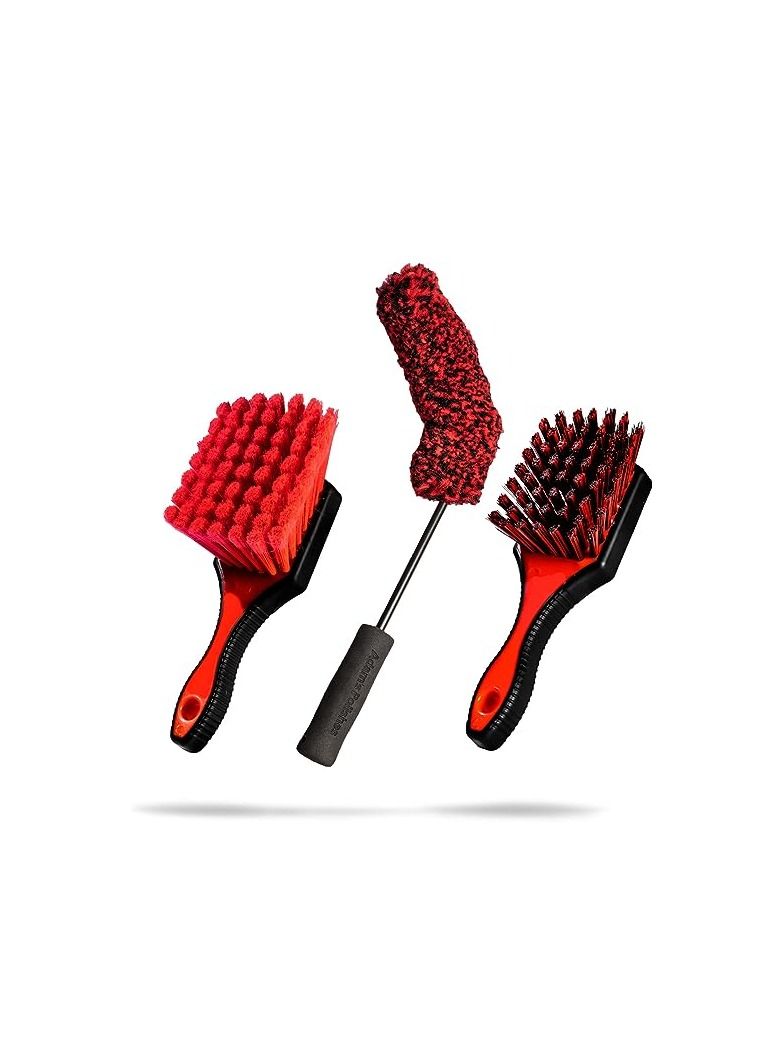 Adam's Polishes Adam's Wheel Brush Kit - Every Brush You Need to Detail Your Cars Wheels, Tires, Barrels, and More - Specially Designed Brushes for Every Part of Your Wheels & Tires (Wheel Brush Kit).