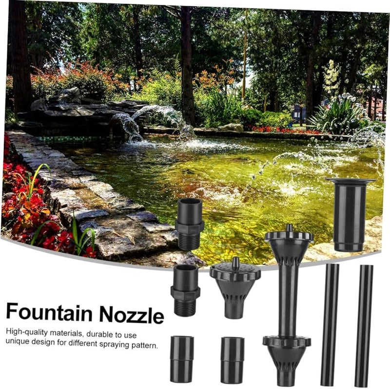 مجموعة فوهات نافورة مياه كبيرة 9 قطع، طقم رشاش حديقة سهل التركيب - Image 3