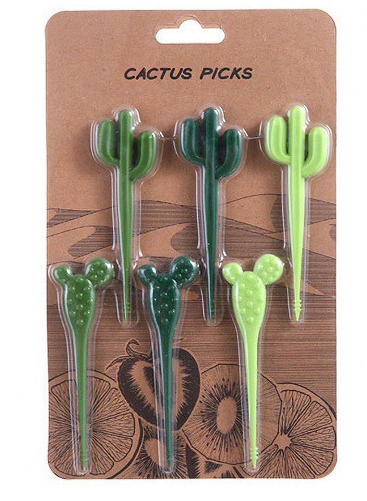 Loquat 6-Piece Mini Fruit Forks Green  - Image 3