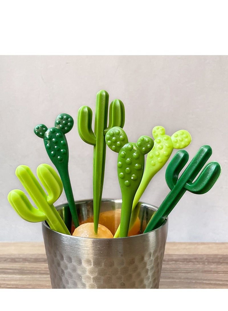 Loquat 6-Piece Mini Fruit Forks Green  - Image 2