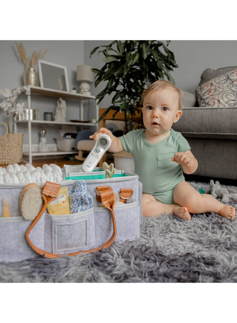 Dominy Portable Diaper Caddy Storage Bag with Roll Lid and Removable Dividers, Caddy Organizer for Nursery, Changing Table, Car and More, Travel-Friendly Baby Caddy for Infant Essentials  - Image 3