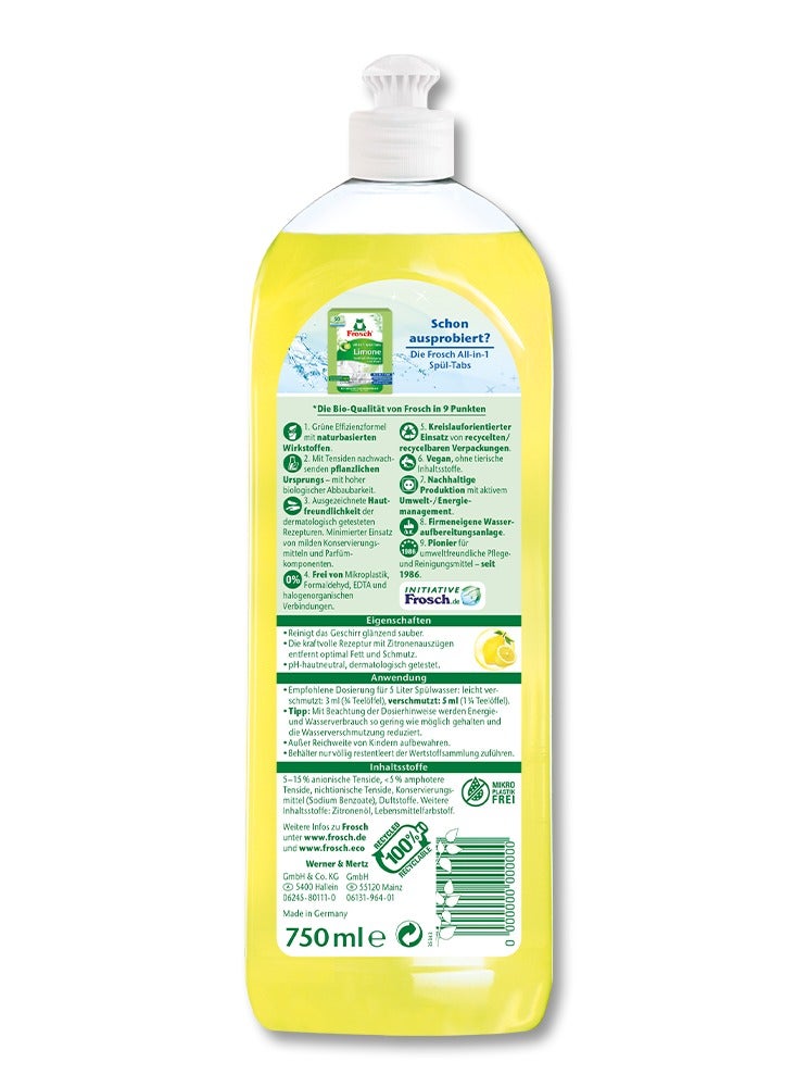 Frosch Frosch Citrus Dishwashing Liquid - 750ML  - Image 2
