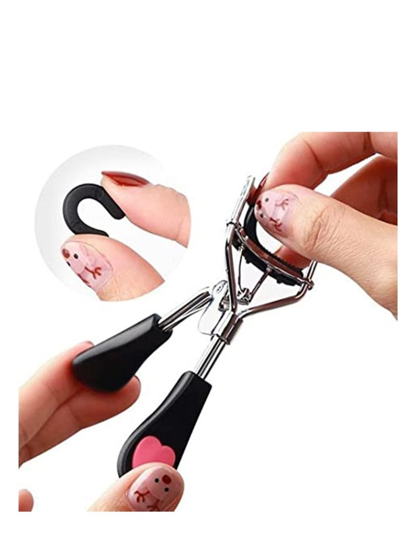 KASTWAVE - Eyelash Curler, Lashes Curler Clip with Built in Comb Eye Lash Curler Lash Tool with Brush Mini Small Best Eyelash Curler with Lash Separator Refill Pads Portable Compact Makeup Curler Black - Image 1