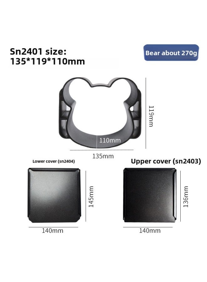 Sancan Low Sugar Cat Animal Toast Cute Cat Head Rabbit Head Bear Head Cow Head Non-stick Bread Toast Baking Mold-Color:(Full Set Purchase Is More Favorable) Cute Panda Head Body + Upper Cover + Lower Cover - Image 1