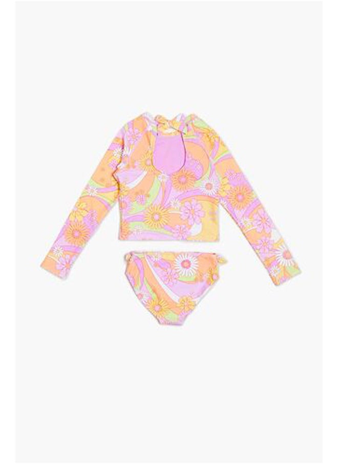 FOREVER 21 - Girls Floral Swim Top & Bikini Bottoms Set - Image 1
