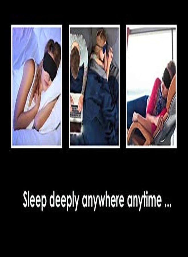 Malvina Unisex Cotton Sleep Mask, Blindfold, Super Smooth Eye Mask (Black) - Image 2