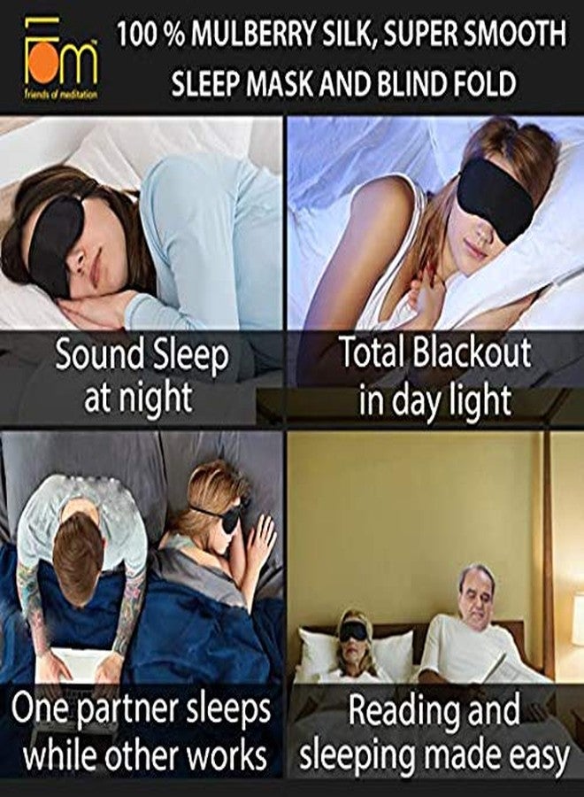 Malvina Unisex Cotton Sleep Mask, Blindfold, Super Smooth Eye Mask (Black) - Image 5