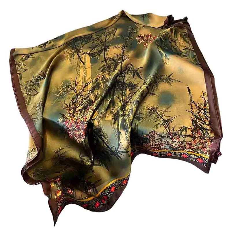 Acotavie Scarfs for Women Dressy Fashion Scarves Long Floral Pattern Scarf Lightweight Sunscreen Shawls (C018) - Image 3