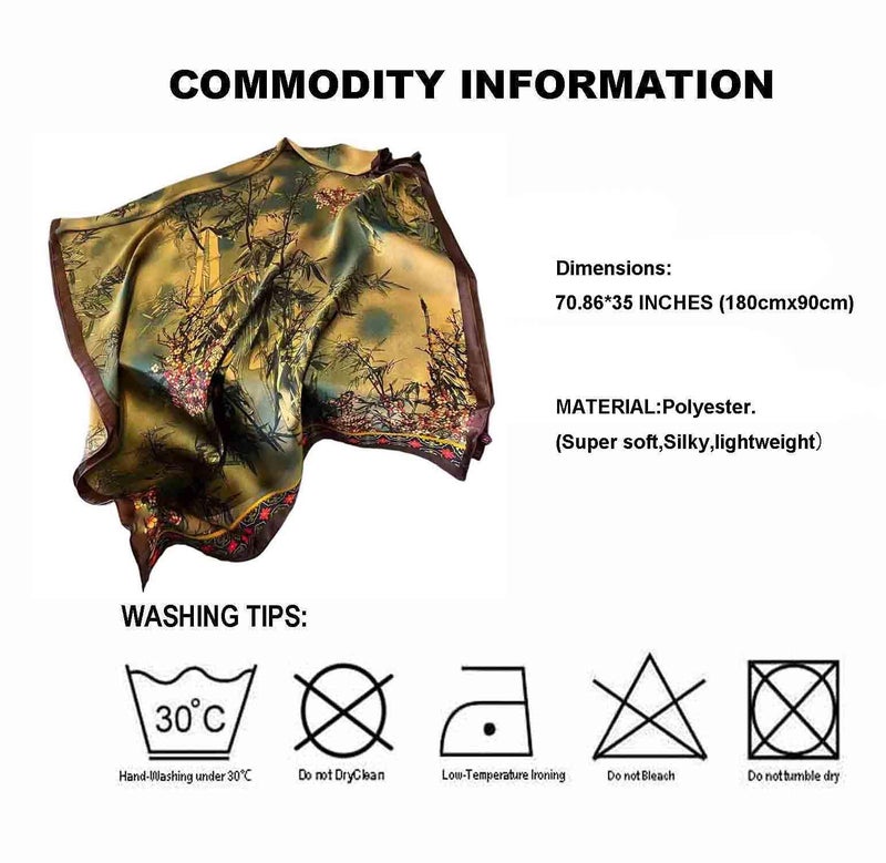 Acotavie Scarfs for Women Dressy Fashion Scarves Long Floral Pattern Scarf Lightweight Sunscreen Shawls (C018) - Image 4