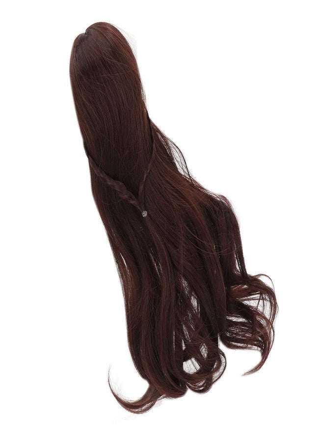 DAUERHAFT Doll Wig Long, Cutting 8 to 9in Curly Neat Bang BJD Doll Hair Wig for 1/3 BJD Doll(Dark Brown) - Image 2