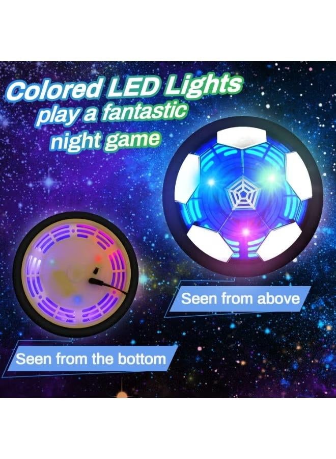 كرة قدم طائرة مزودة بأضواء LED - لعبة كرة قدم داخلية عائمة للأطفال مع مصد ناعم وتأثيرات ضوئية ملونة - Image 2