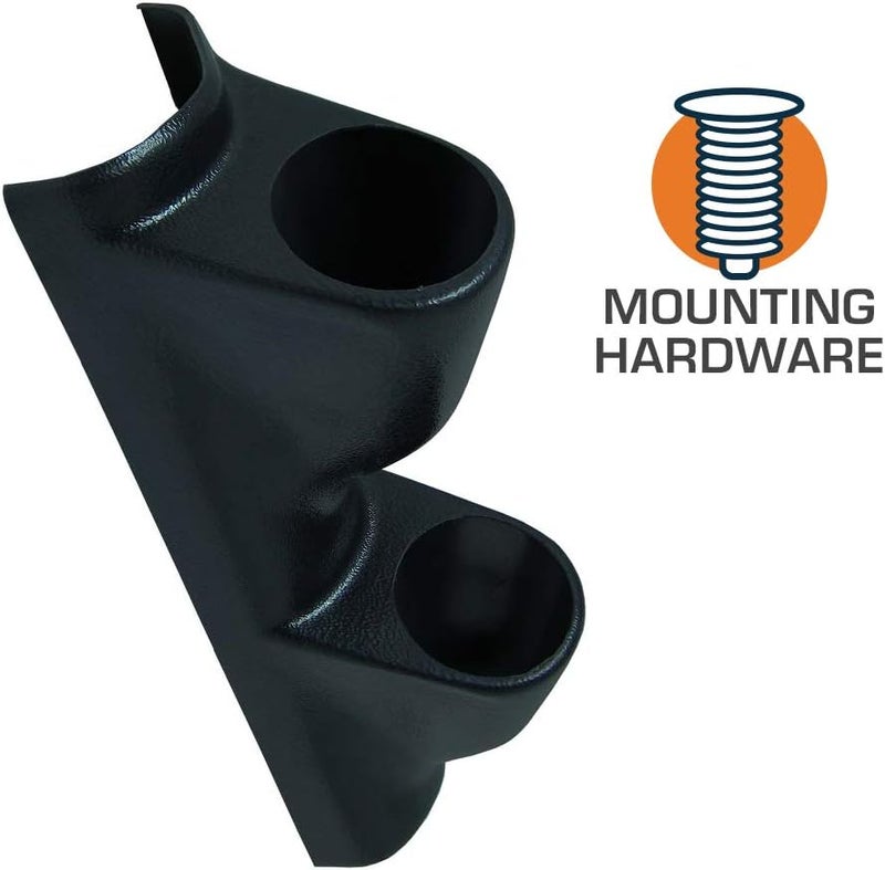 GLOWSHIFT Black Dual Pillar Gauge Pod Compatible with Volkswagen VW Jetta & Golf 1999-2005 - ABS Plastic - Mounts (2) 2-1/16" (52mm) Gauges to Vehicle's A-Pillar - Image 2