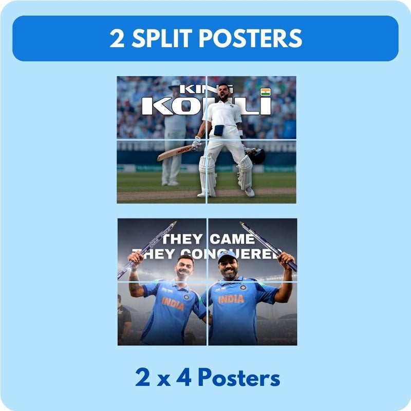 auraposter Virat Kohli Poster (Set of 48) | King of Cricket Virat Posters (15 x10 cm) | Wall, Bedroom, Living room | Cricket Posters | World Cup | RCB | Glue Dots Included - Image 3