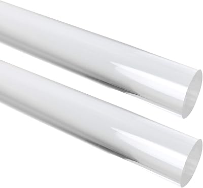 MEETOOT 2pcs Clear Clay Rolling Pins 165x13mm Transparent Hollow Rod for Clay, Ceramic, Sculpting, Carved Transparent - Image 1