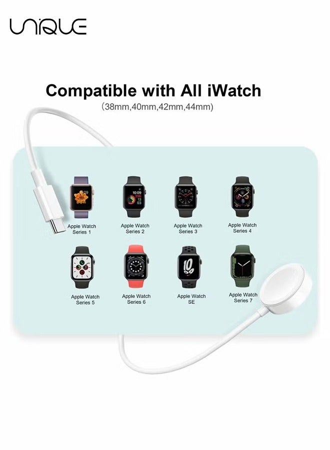 Unique Upgraded for Apple Watch Magnetic Fast Charger to USB-C Cable (1m/Portable) Magnetic Wireless Charging Compatible with Apple Watch Series 8/7/6/SE/5/4/3/2/1 - Image 3