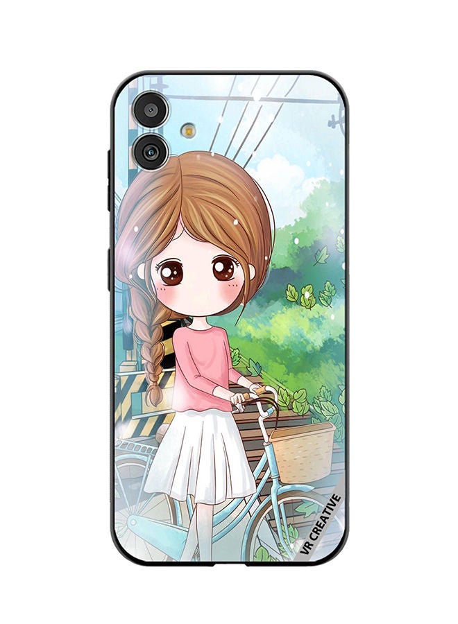 VR CREATIVE Protective Case Cover For Samsung Galaxy F14 Girl With Cycle Design Multicolour - Image 1