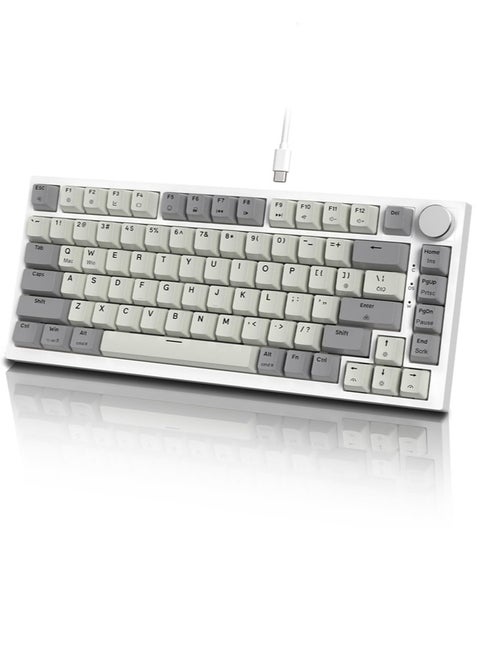 K85 Rapid Trigger 75% Wired Mechanical Gaming Keyboard Gasket with Hot Swapped Adjustable Actuation Magnetic Switch Programmable Knob TKL RGB Backlit PBT Keycaps for Win Mac Gamer