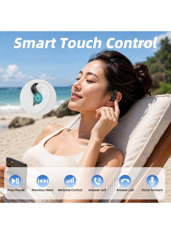 caijin Open-Ear Headphones,Bluetooth 6.0,Secure Fit, 13mm Bass Drivers, ENC Noise Cancellation, IPX5 Waterproof, 48h Total Battery Life & LED Charging Case - Image 5