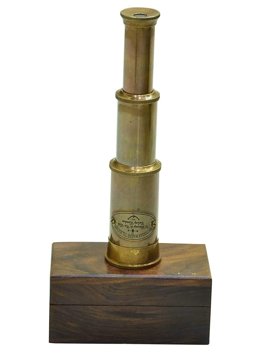 Blue Globe Blue Globe 6 Handheld Brass Telescope with Wooden Box Best for GiftVintage Monocular for Navigation Voyage View WatchingGamesTravelHiking Hunting Nautical Decor Export 
