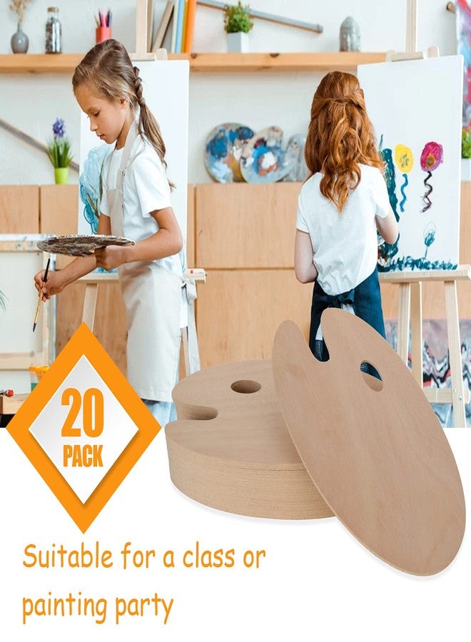 ZOEYES 20 Pack Oval-Shaped Oil Painting Palette with Thumb Hole, Wooden Art Palette for Painting (8 x 12 Inches) - Image 4